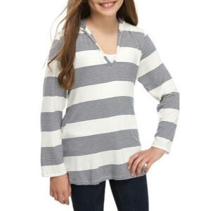 Splendid Big Girls Hoodie Tunic Swim Cover Up Navy Size M